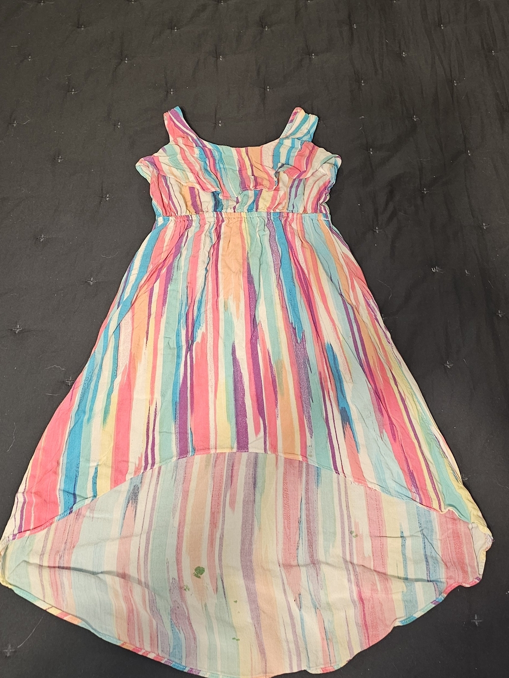 1989 Place Multicolor Striped Hi-Low Sundress - Pink, Blue, Yellow, Purple